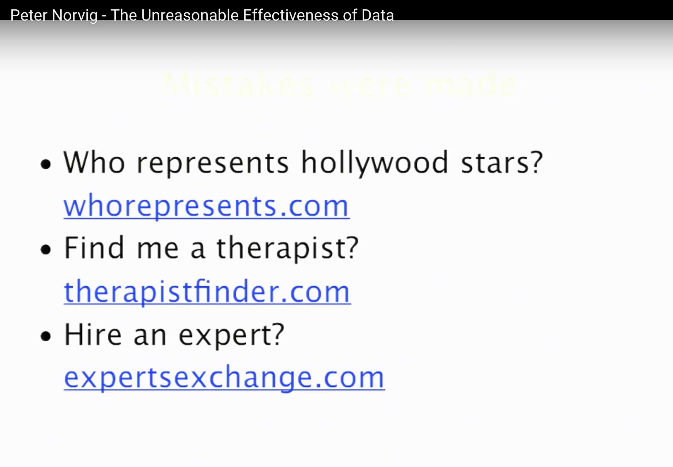slide from Norvig on expertsexchange.com